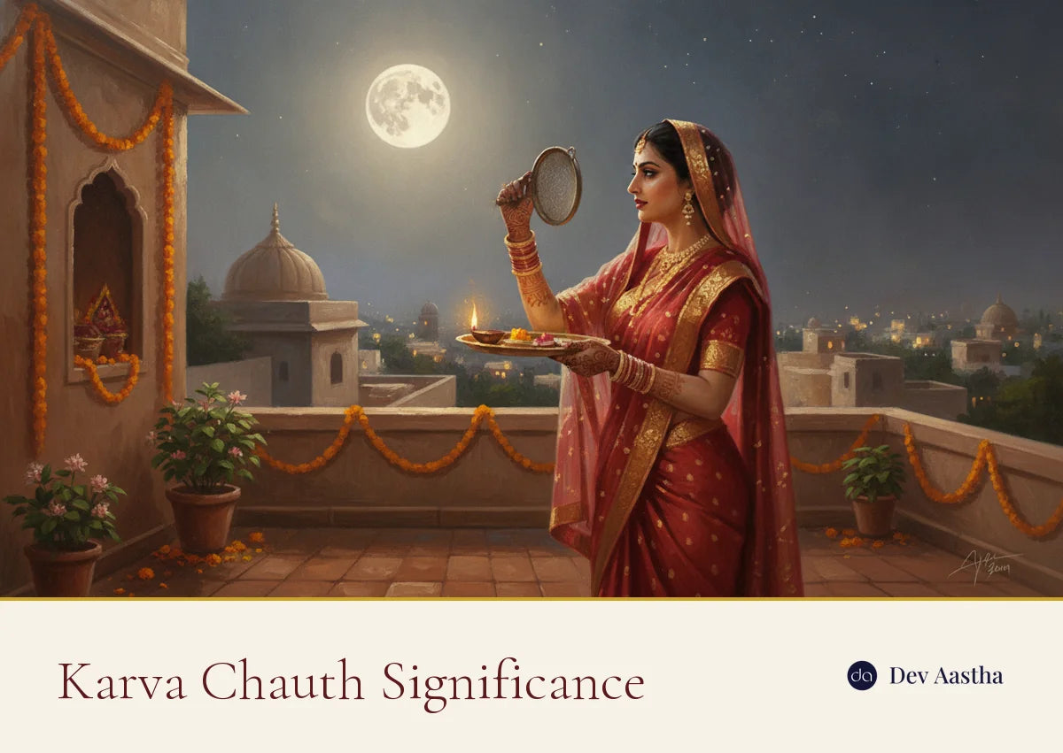 Silver-plated Radha Krishna idol, a Karva Chauth keepsake symbolising married love
