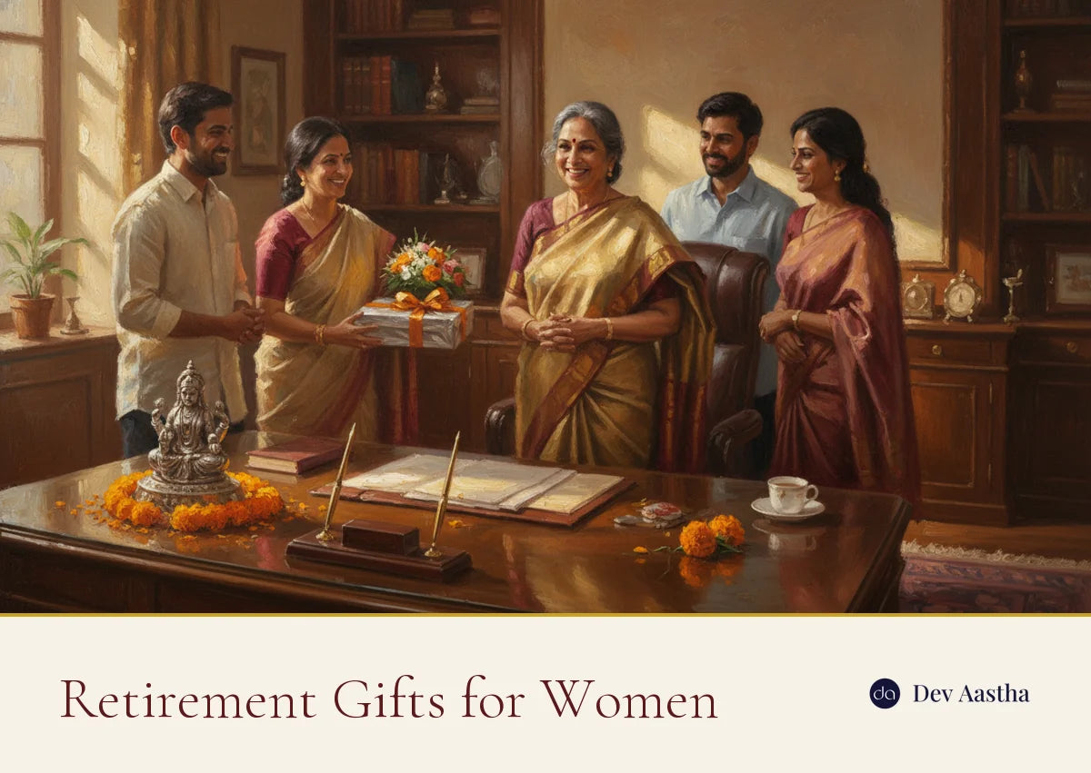 Best retirement gifts for women in India: silver-plated idols and farewell gift ideas