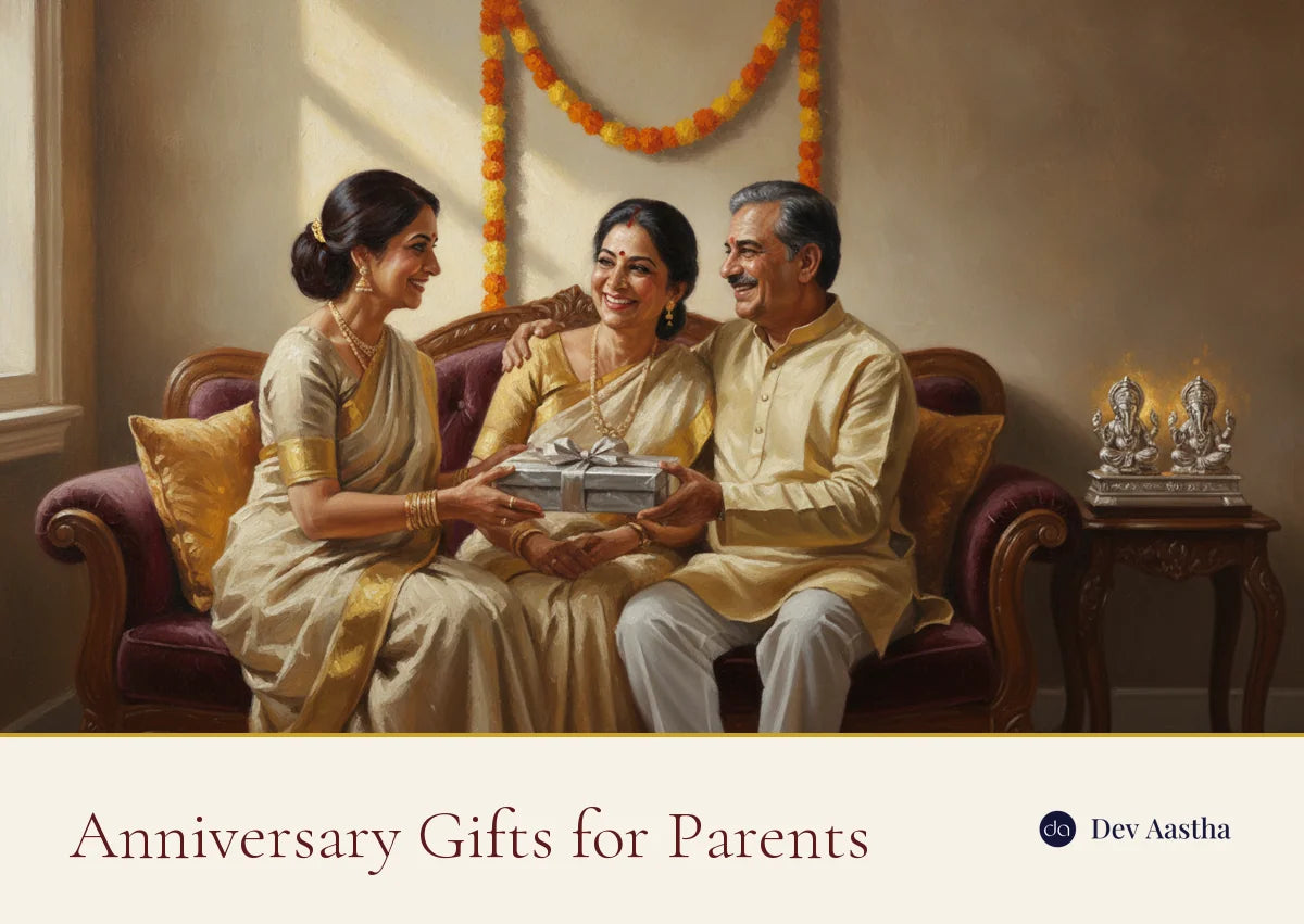 Anniversary gifts for parents, silver-plated idols and keepsakes
