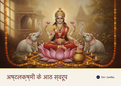 अष्टलक्ष्मी के आठ स्वरूप, माँ लक्ष्मी कमल पर विराजमान गज लक्ष्मी रूप में