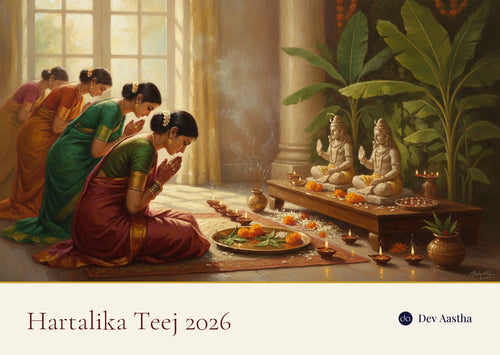 Hartalika Teej 2026: women worshipping Shiva and Parvati by lamplight during the evening puja