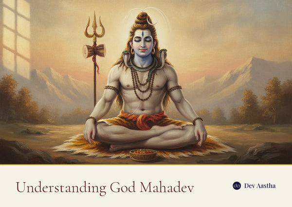 Understanding god Mahadev: Lord Shiva meditating with trishul, crescent moon and blue throat