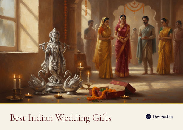 Best Indian wedding gifts for couples, silver-plated idols and gift box