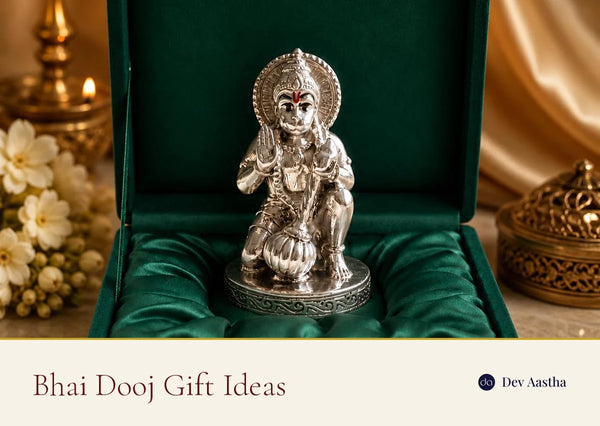 Silver-plated Hanuman idol as a meaningful Bhai Dooj gift for a brother