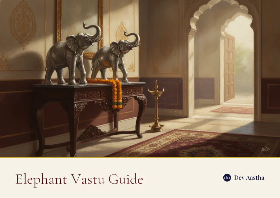 Silver-plated elephant pair for vastu at a home entrance, elephant vastu placement guide