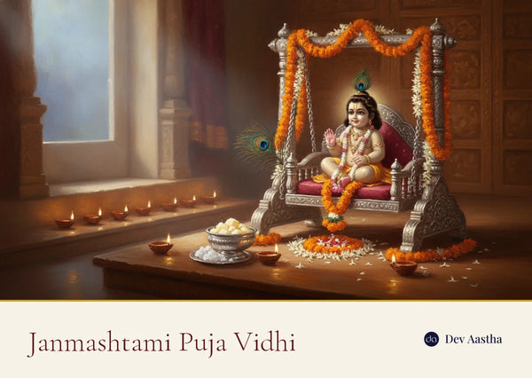 Baby Krishna Laddu Gopal in a silver jhula for Janmashtami puja