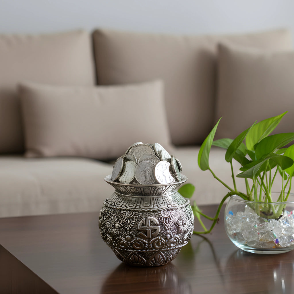 Kalash Khazana Silver-Plated showpiece