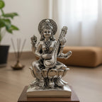 Maa Saraswati Silver-Plated Idol