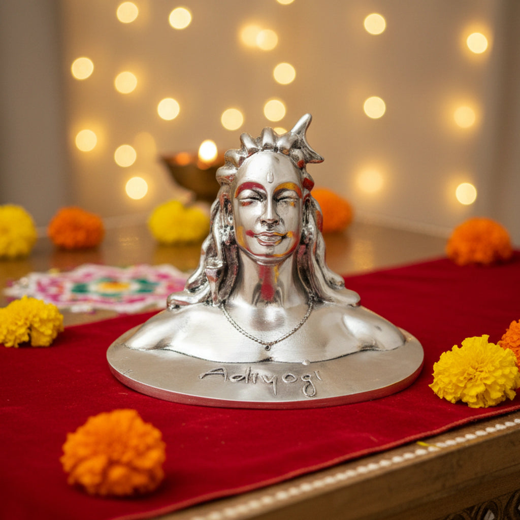 Adiyogi Shiva Silver-Plated Idol