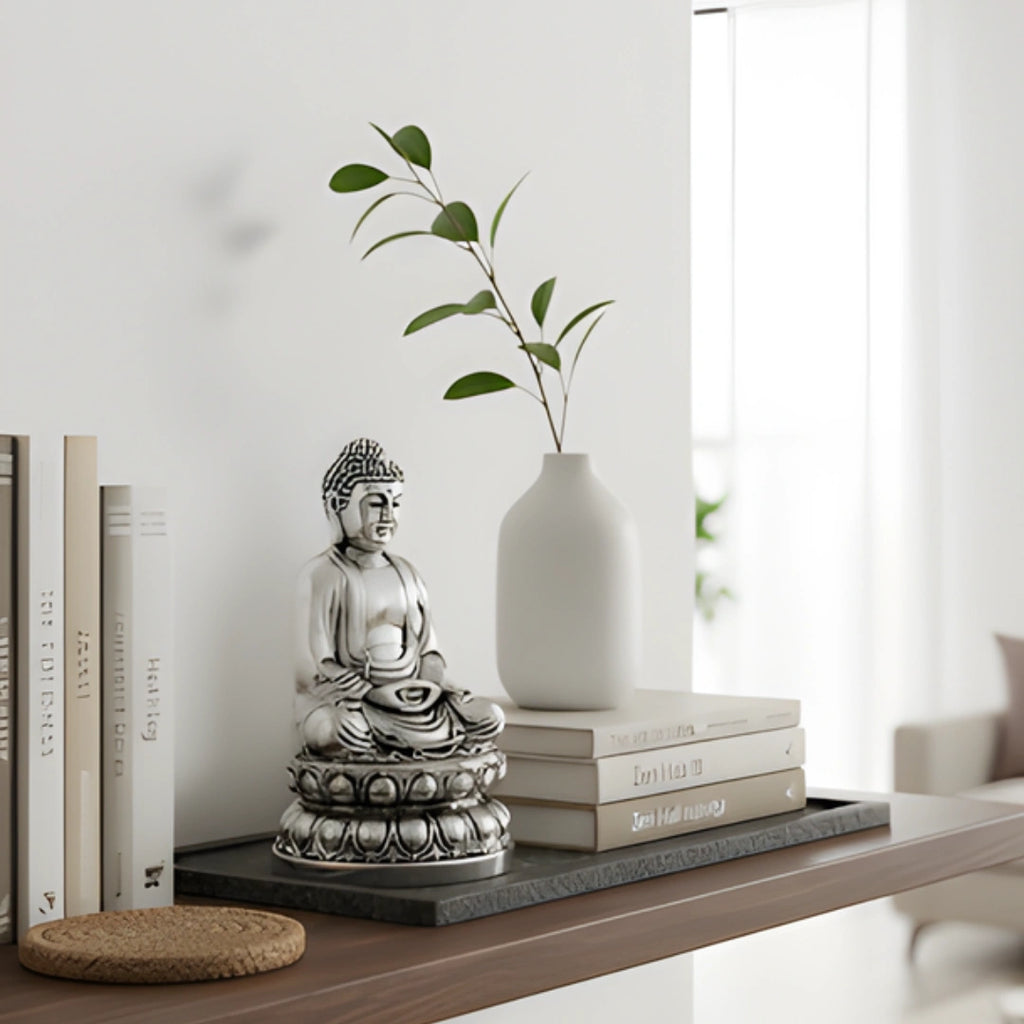 Lord Buddha Silver-Plated Idol