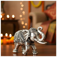 Elephant Murti Set Silver Plated