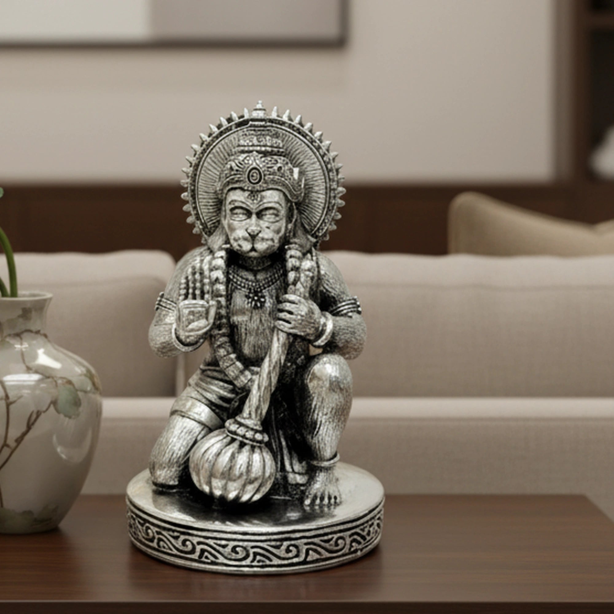 Lord Hanuman Silver-Plated Idol