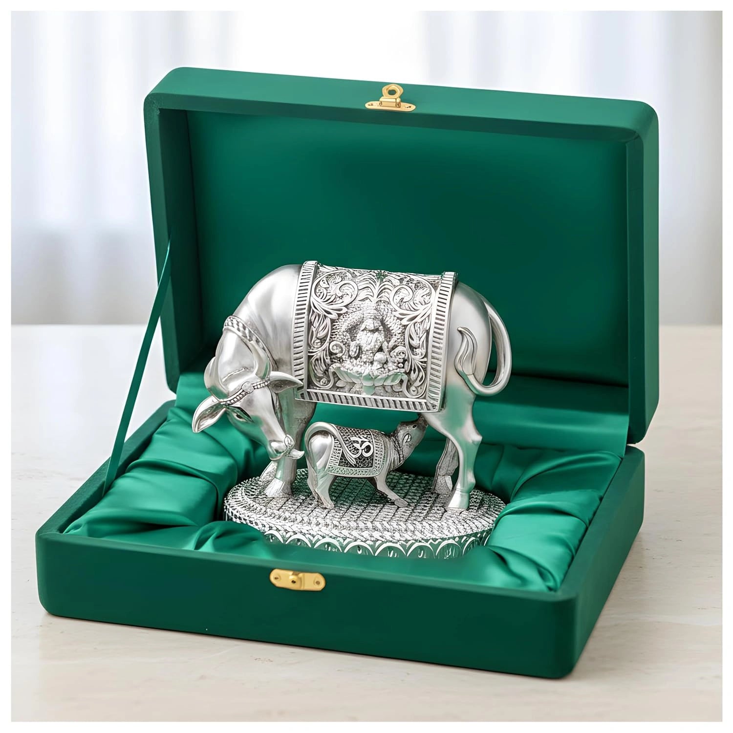 Kamdhenu Cow Silver Plated Idol Main image