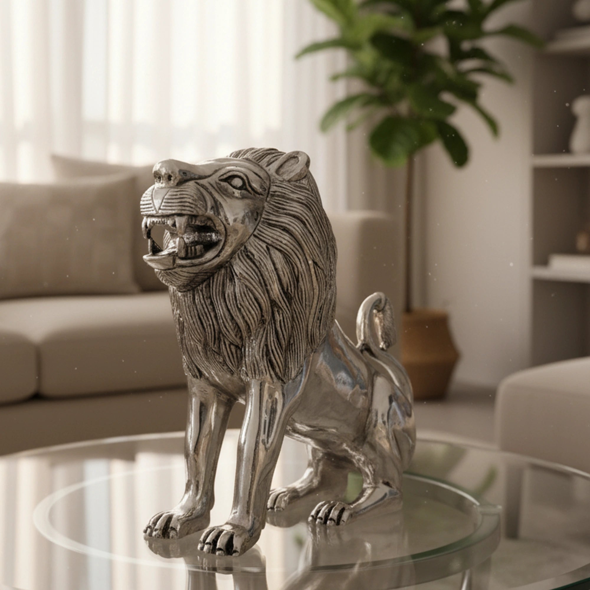 Majestic Lion Silver-Plated