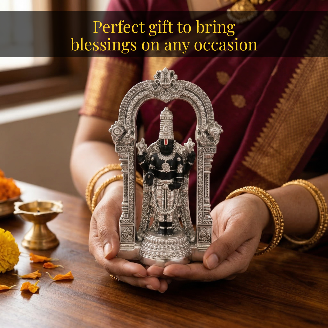 Standing Balaji Silver-Plated Idol | Medium (4.7")
