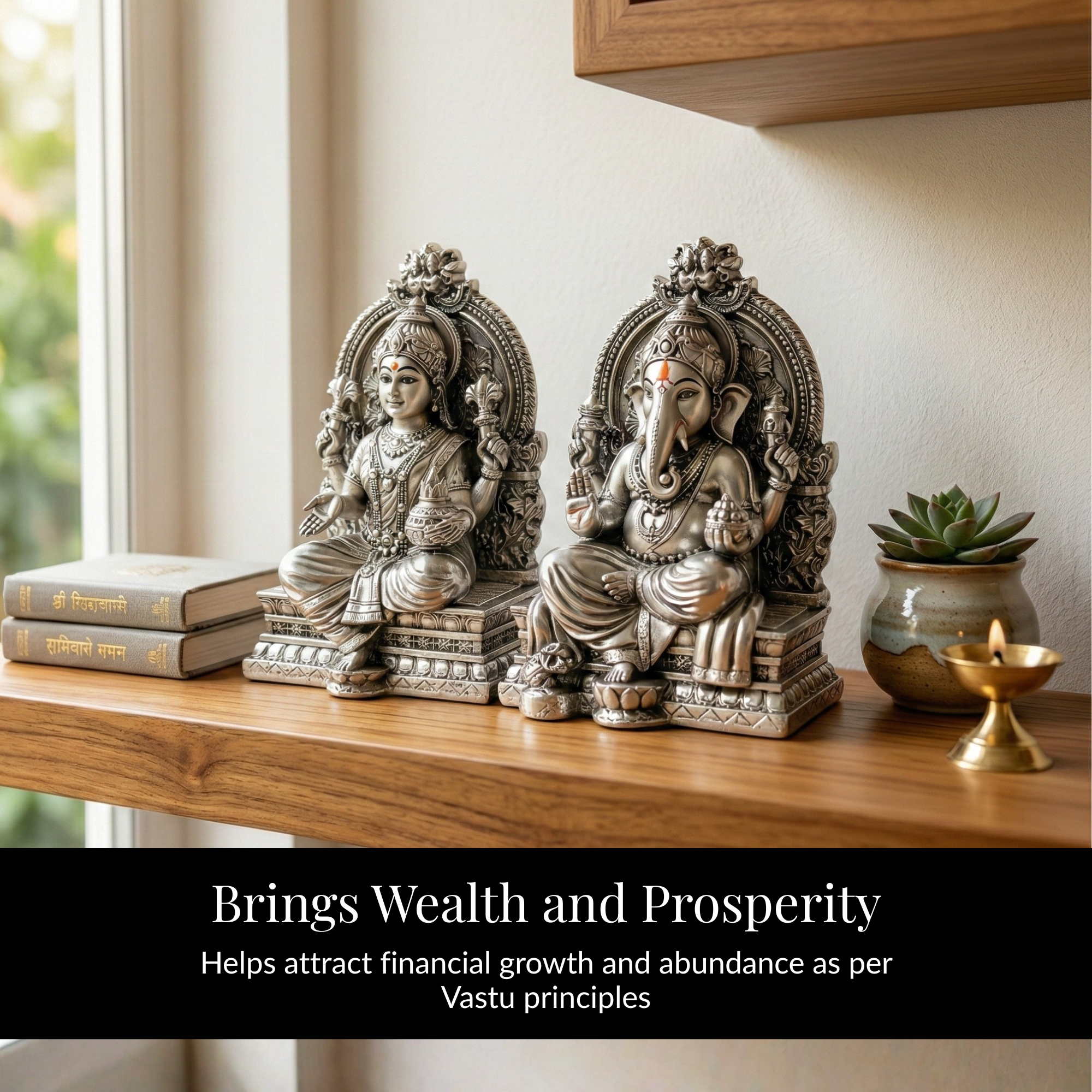Lakshmi Ganesh Silver-Plated Idol Set | Standard (3.7")