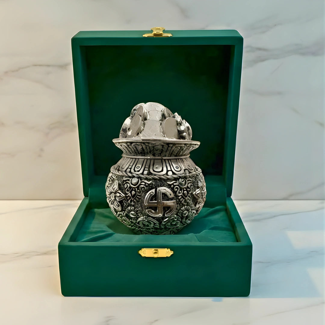 Silver Plated Kalash Khazana | 4.5 Inch Main image