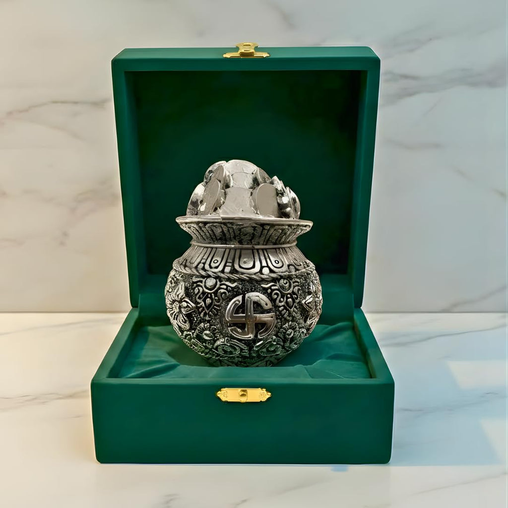 Silver Plated Kalash Khazana | 4.5 Inch