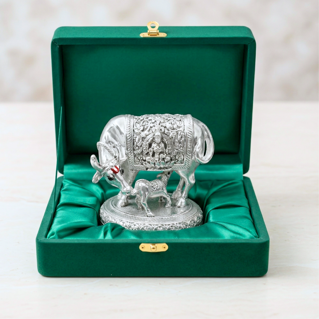 Kamdhenu Cow Silver-Plated Idol Main image