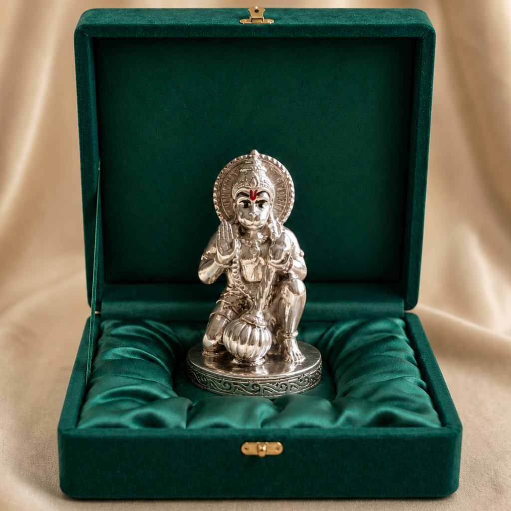 Hanuman Silver-Plated Idol