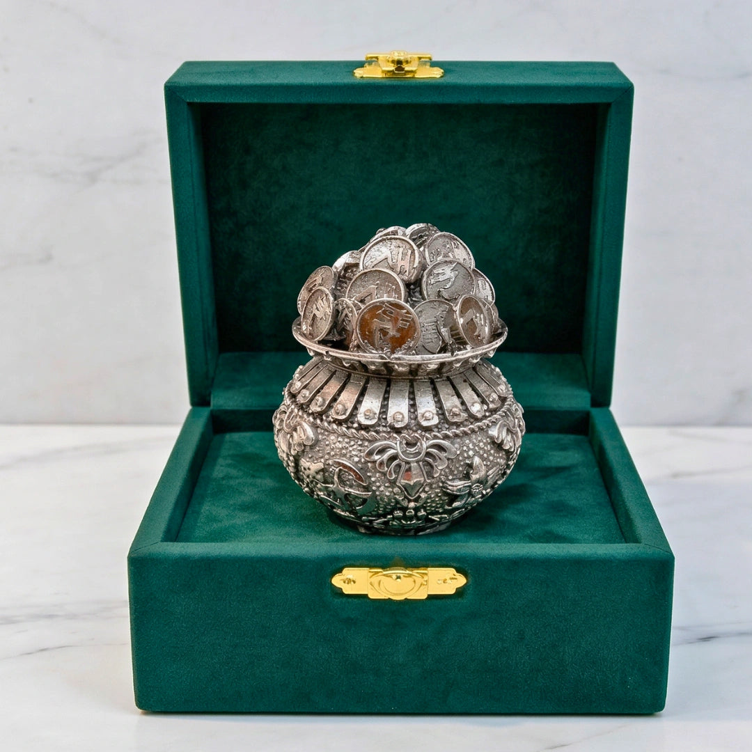 Silver Plated Kalash Khazana | 2.5 Inch Main image