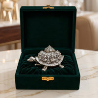 Ashta Lakshmi Tortoise Silver-Plated Idol