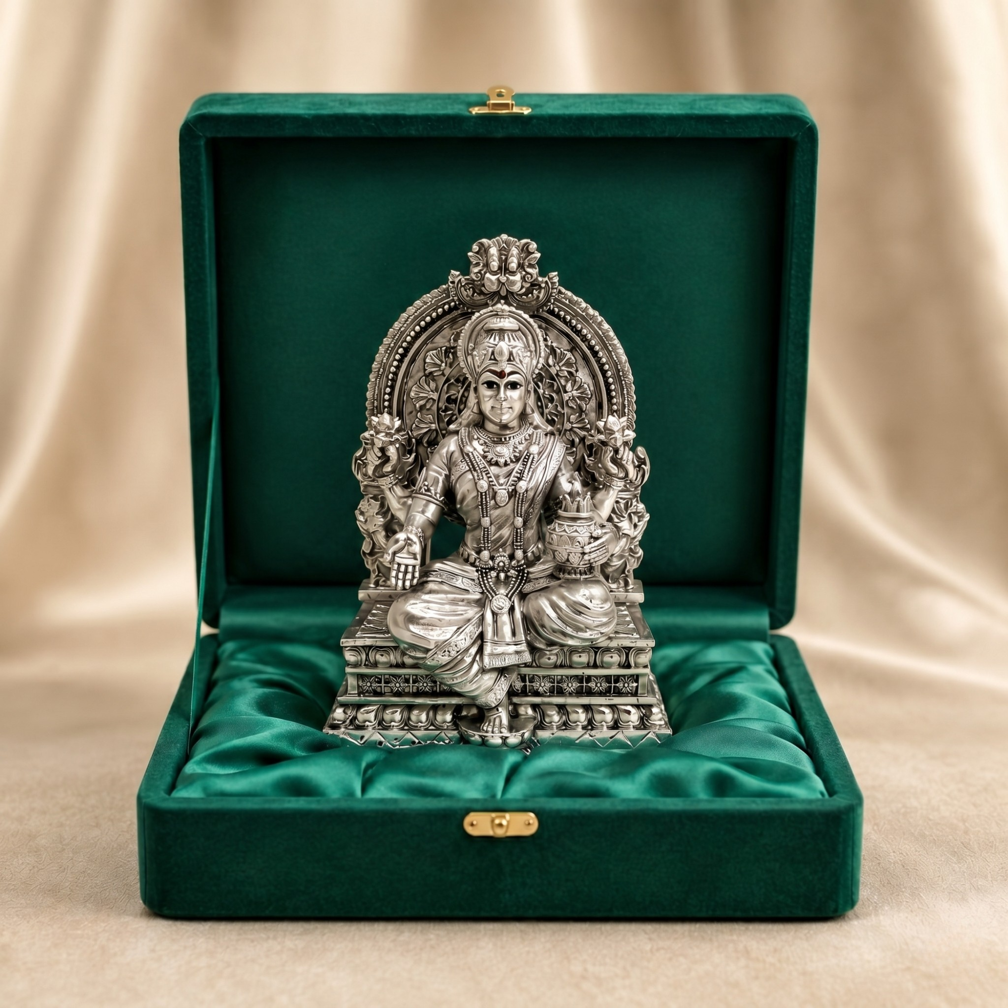 Lakshmi Silver-Plated Idol (3.7") Main image