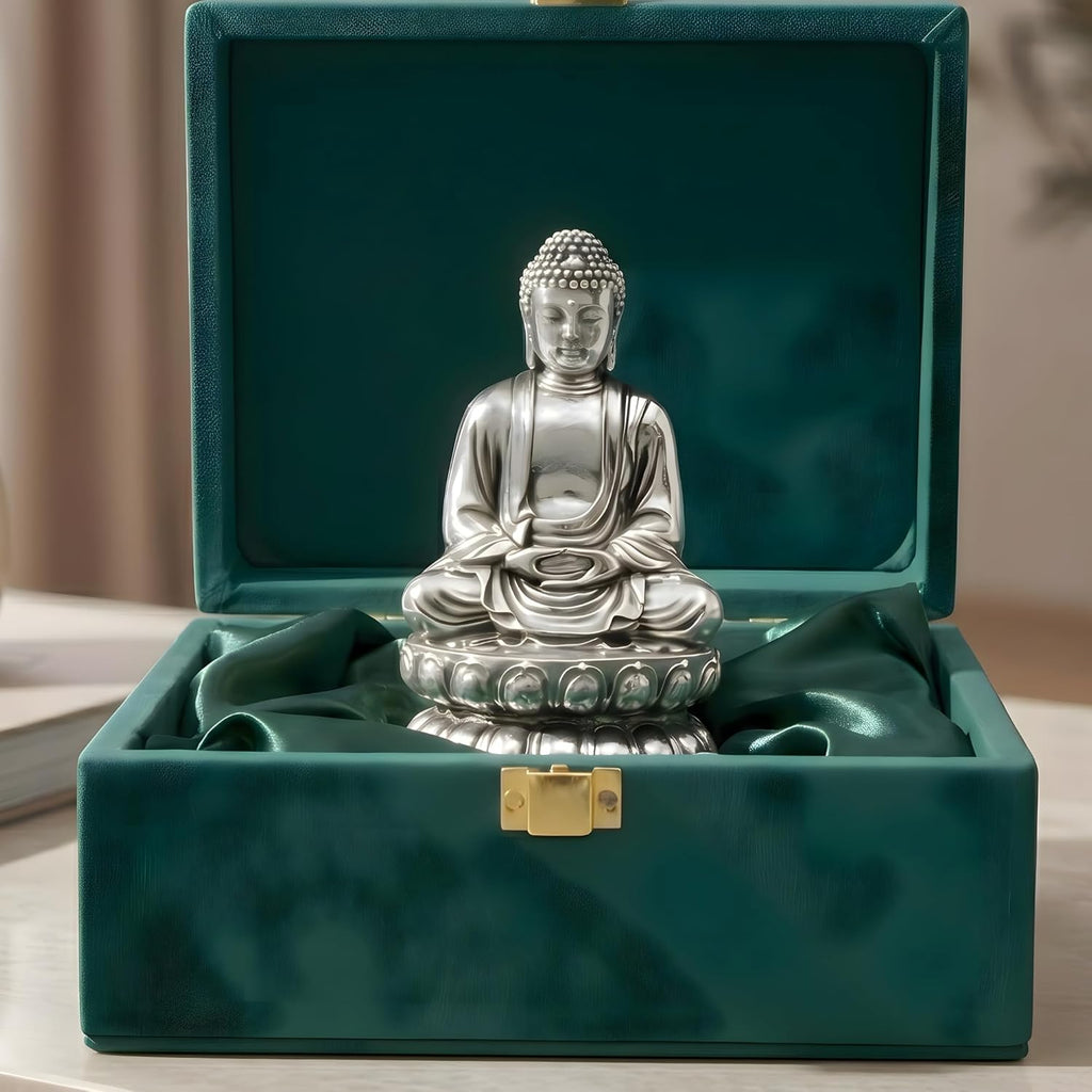 Buddha Silver-Plated Idol (4")