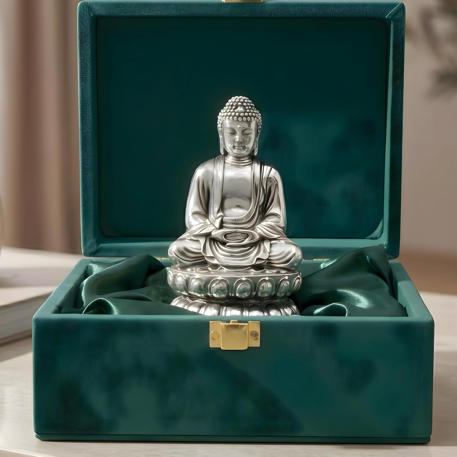 Buddha Silver-Plated Idol (4")