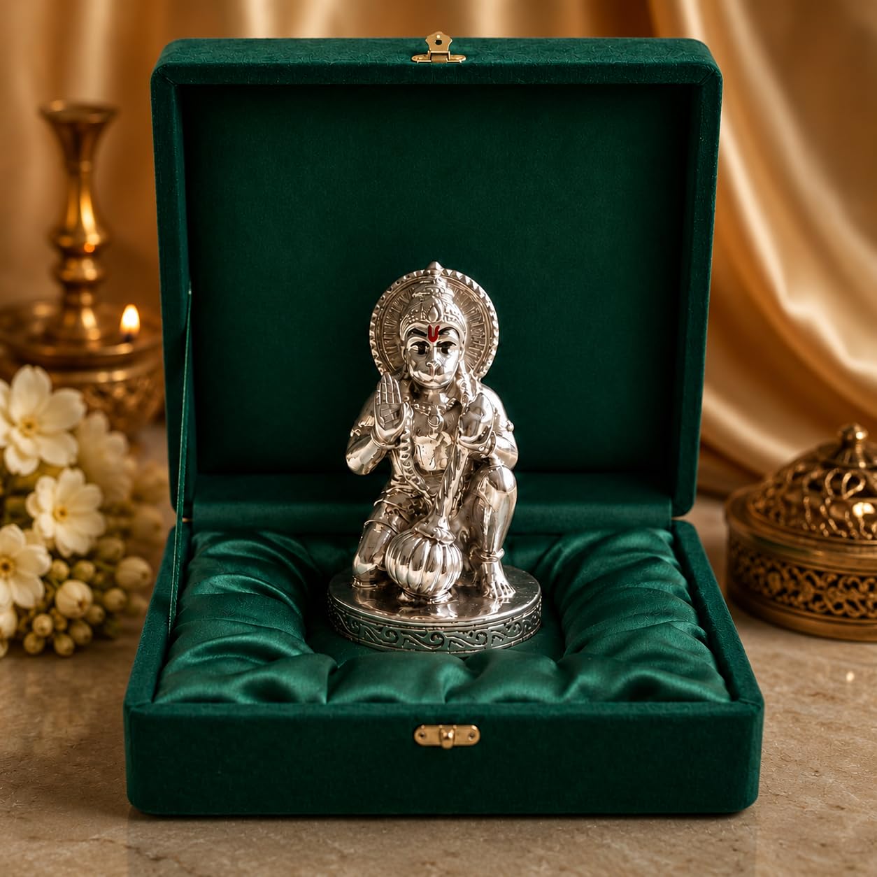 Hanuman Silver-Plated Idol