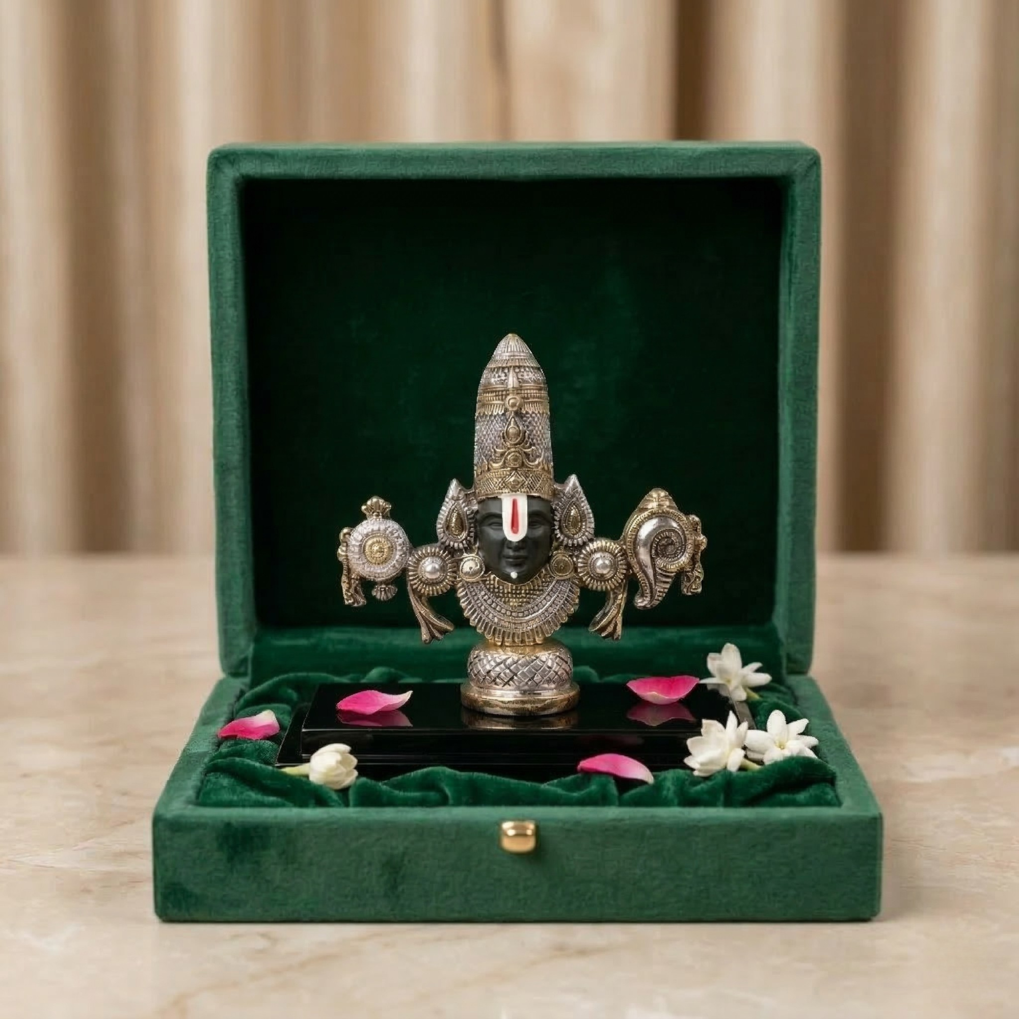 Lord Venkateswara Balaji Antique Silver & Gold Plated Idol Main image