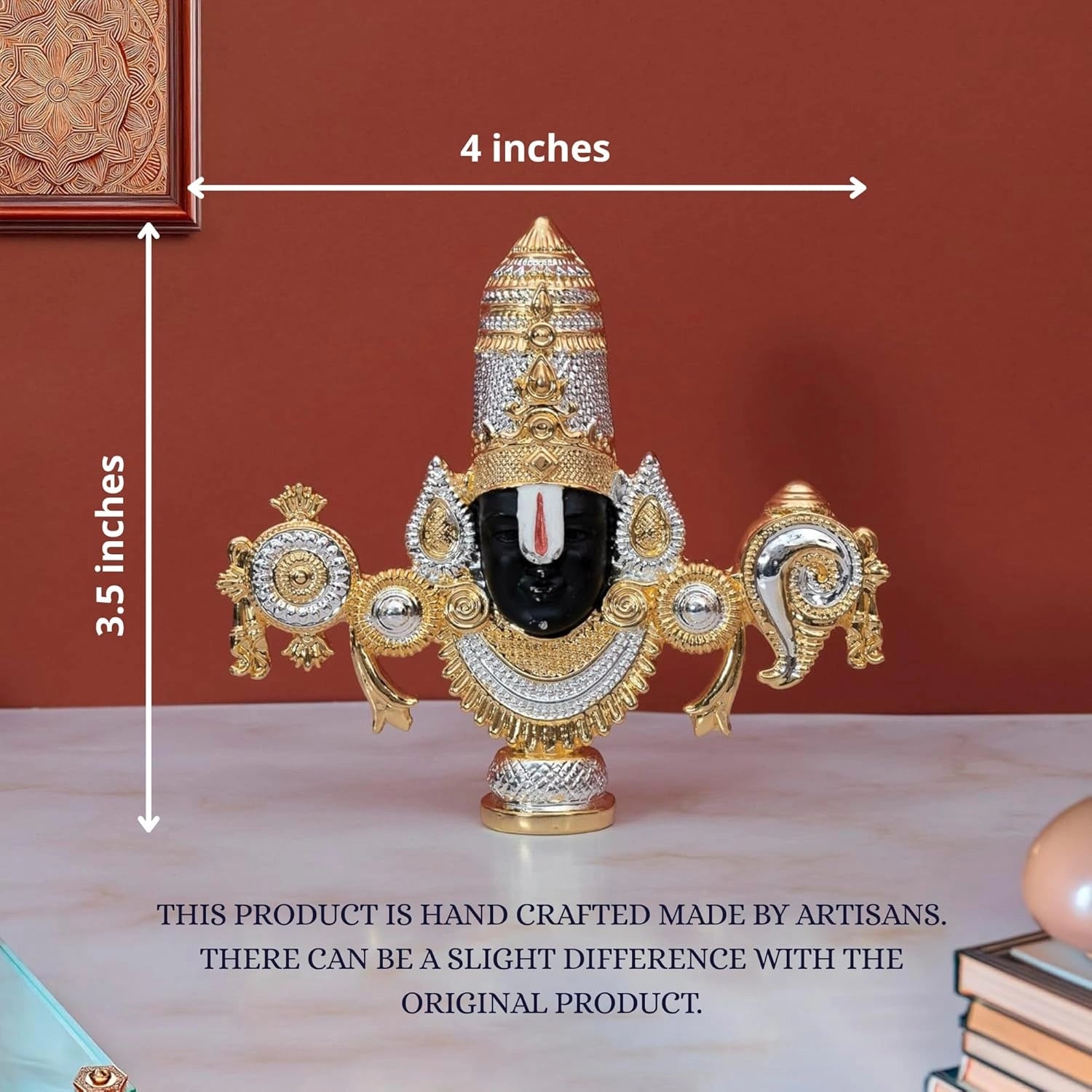 Lord Balaji Idol - Gold & Silver Plated Secondary image