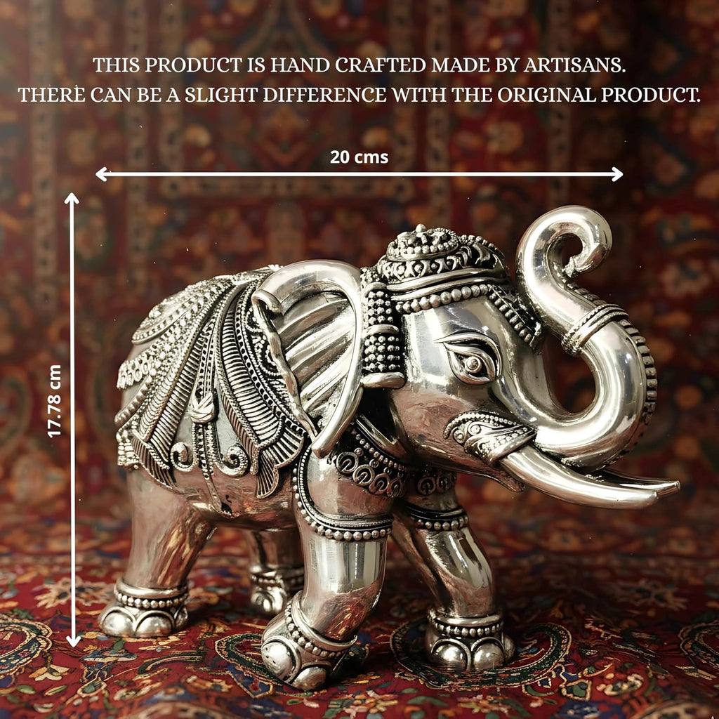 Elephant Murti Set Silver Plated