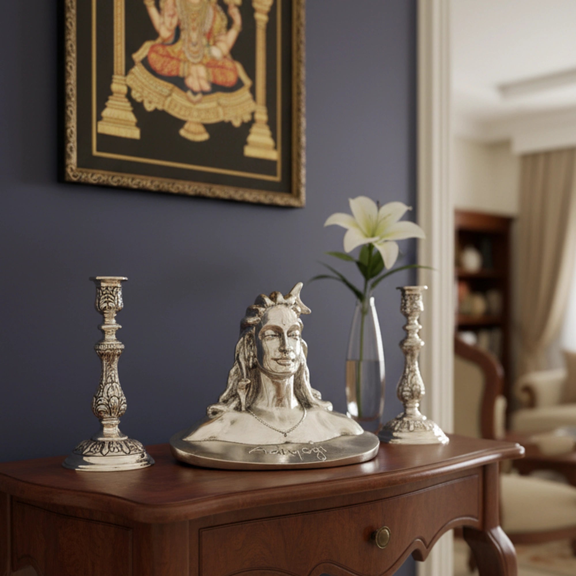 Adiyogi Shiva Silver-Plated Idol