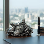 Silver-Plated Laughing Buddha