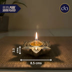 Lotus Diyas | Set of 2 Diyas |Silver Plated