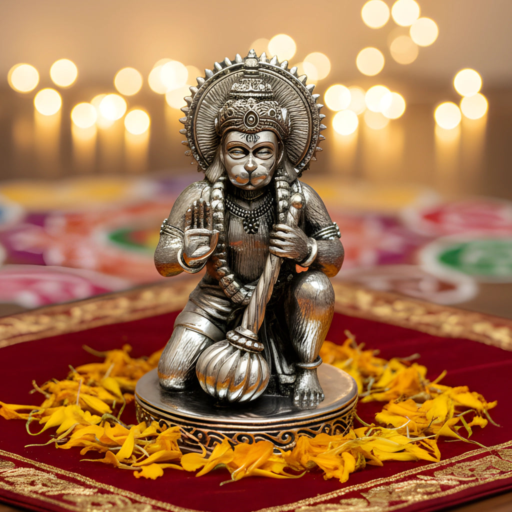 Lord Hanuman Silver-Plated Idol