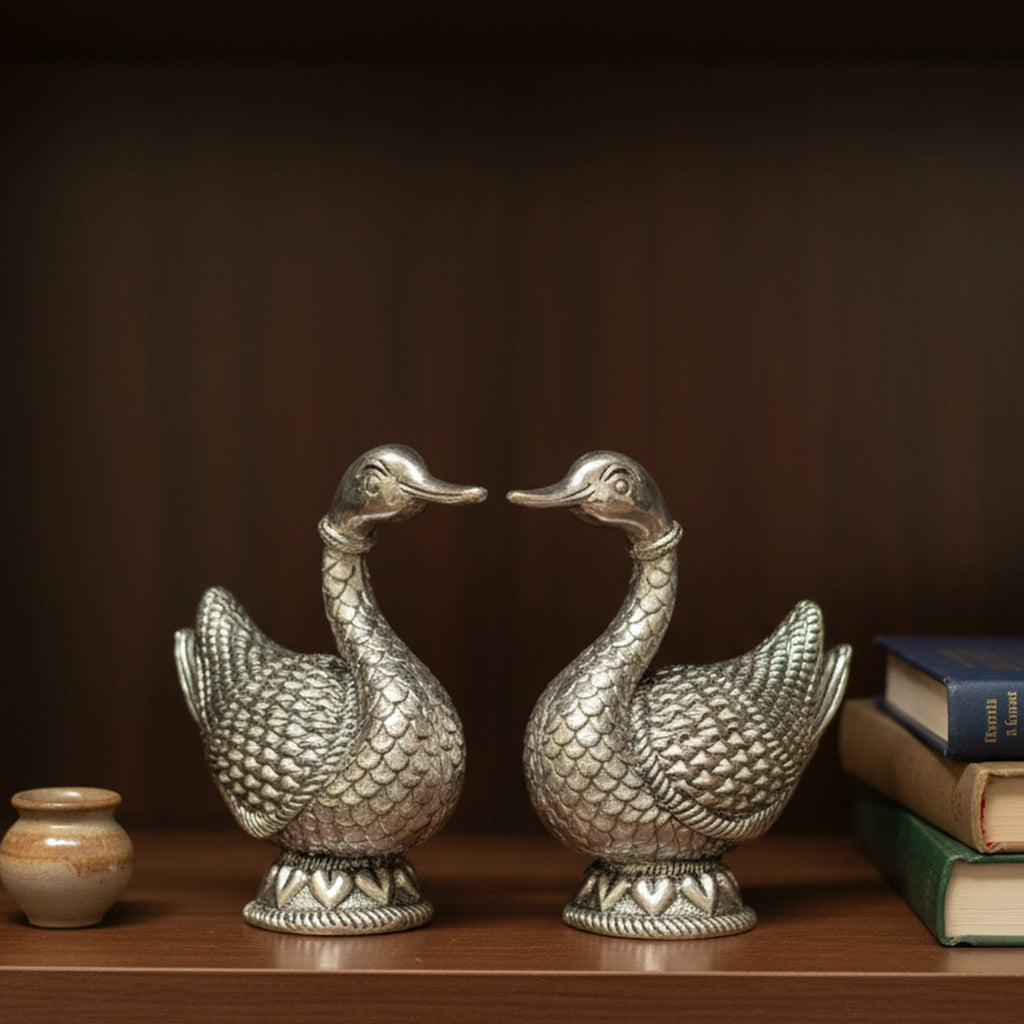 Mandarin Duck Silver-Plated Idol
