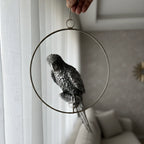 Hanging Parrot Silver-Plated Showpiece