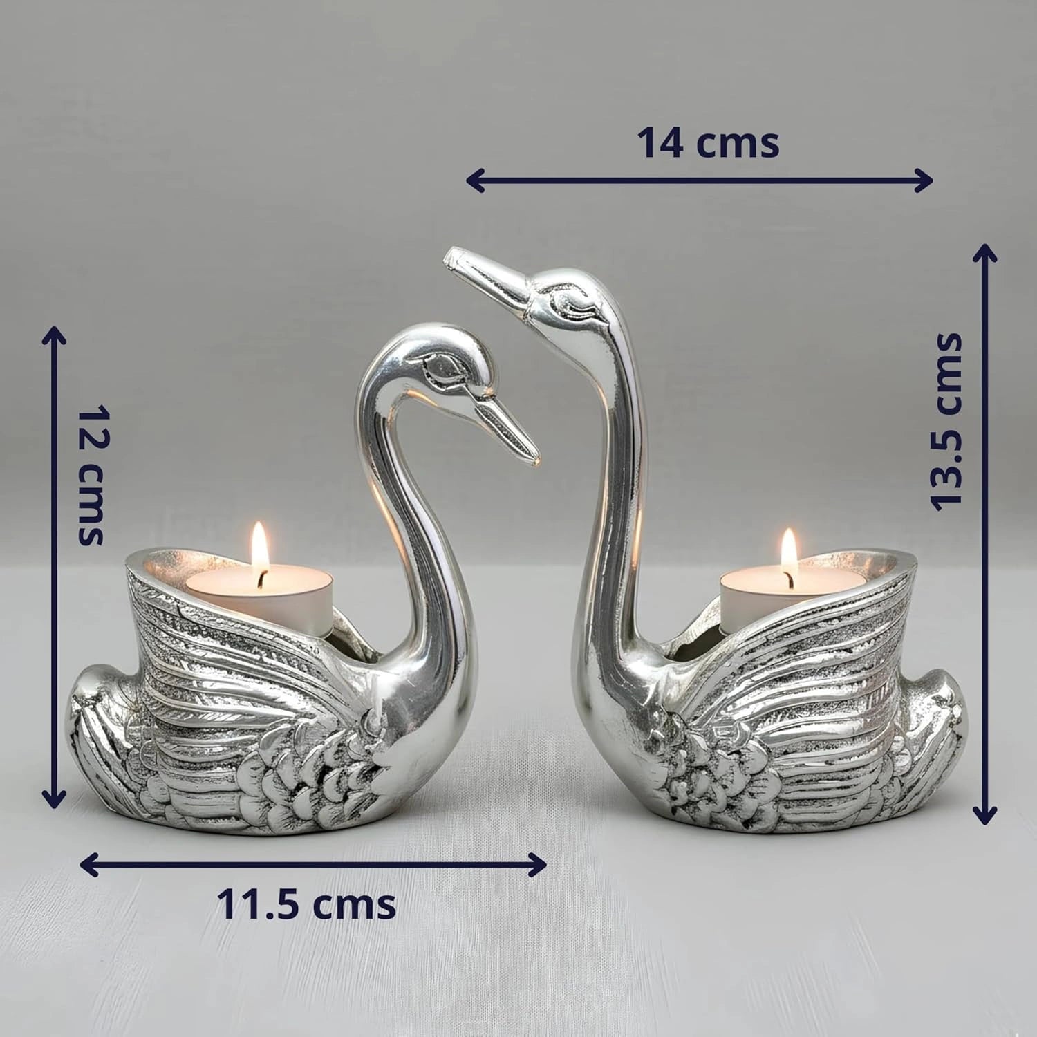 Swan Pair Idol: 999 Silver Plated Secondary image