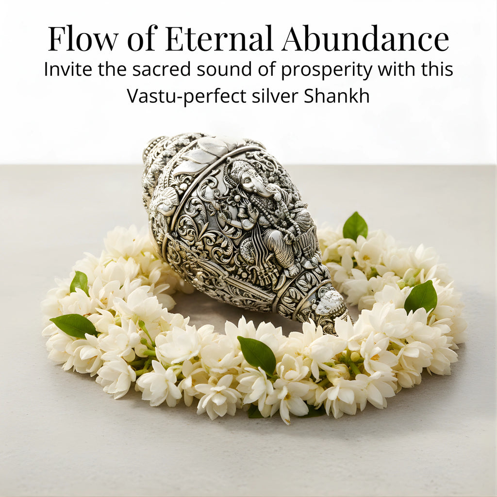 Ganesh Shankh Silver-Plated | Large (6")