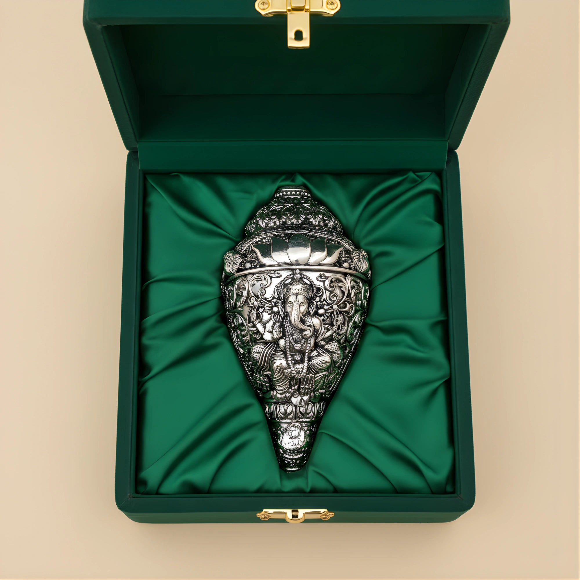 Ganesh Shankh Silver-Plated | Large (6")