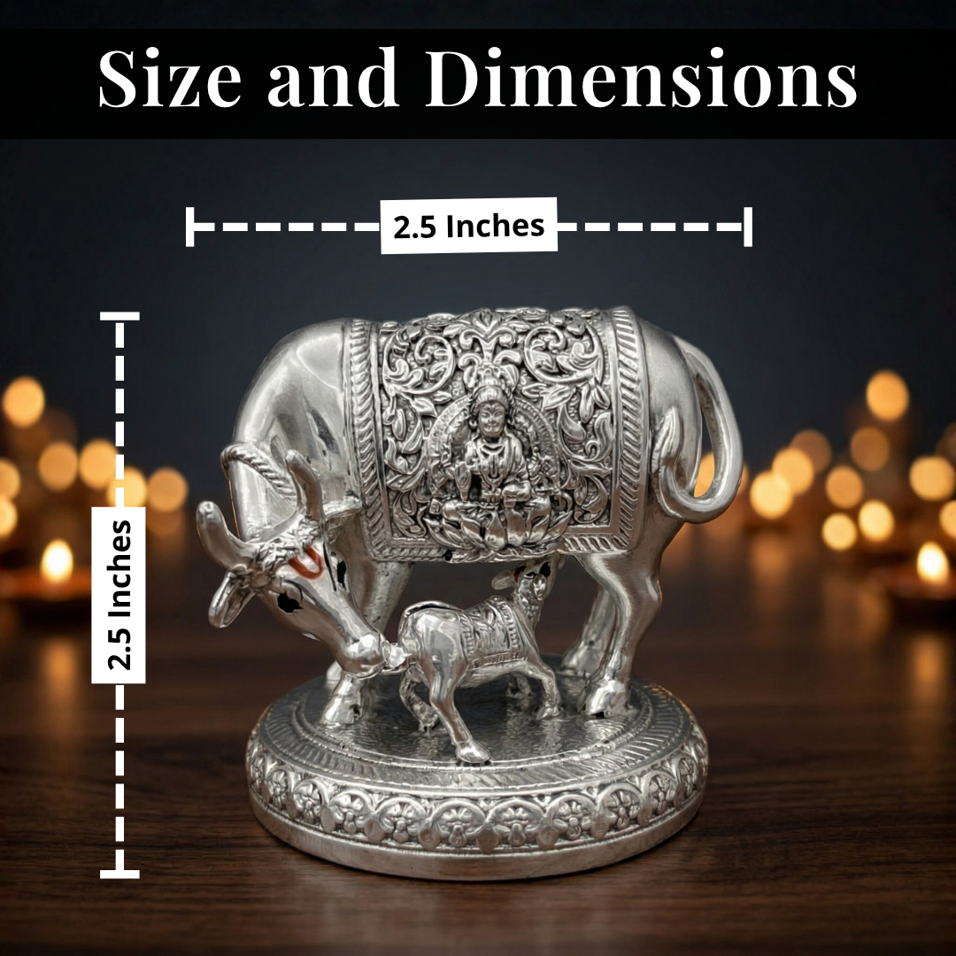 Kamdhenu Cow Silver-Plated Idol