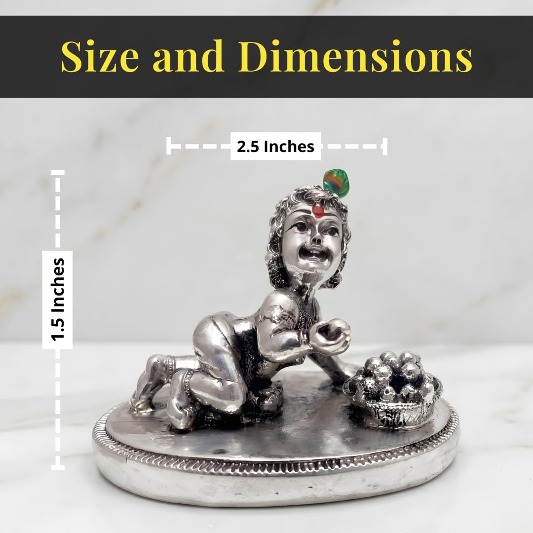 Laddu Gopal Silver-Plated Idol | Small (2.5") Secondary image