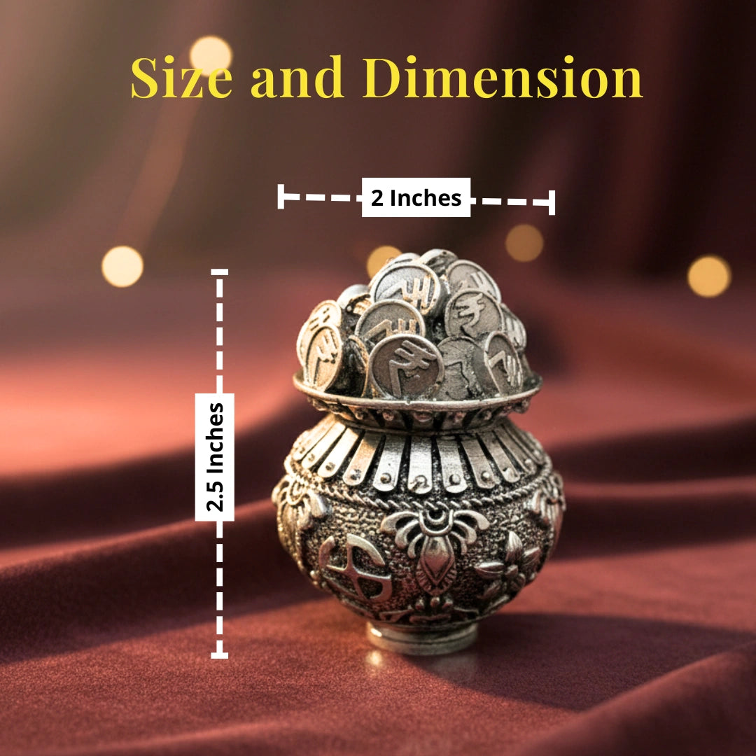 Silver Plated Kalash Khazana | 2.5 Inch Secondary image