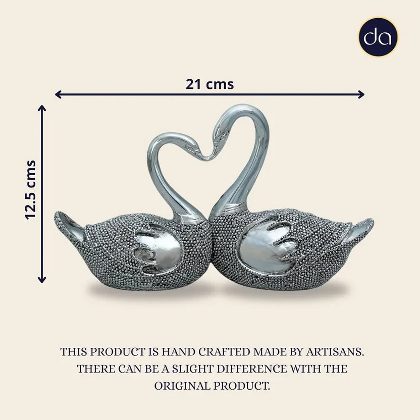 Lovebirds Pair Silver-Plated Idol (3.5")