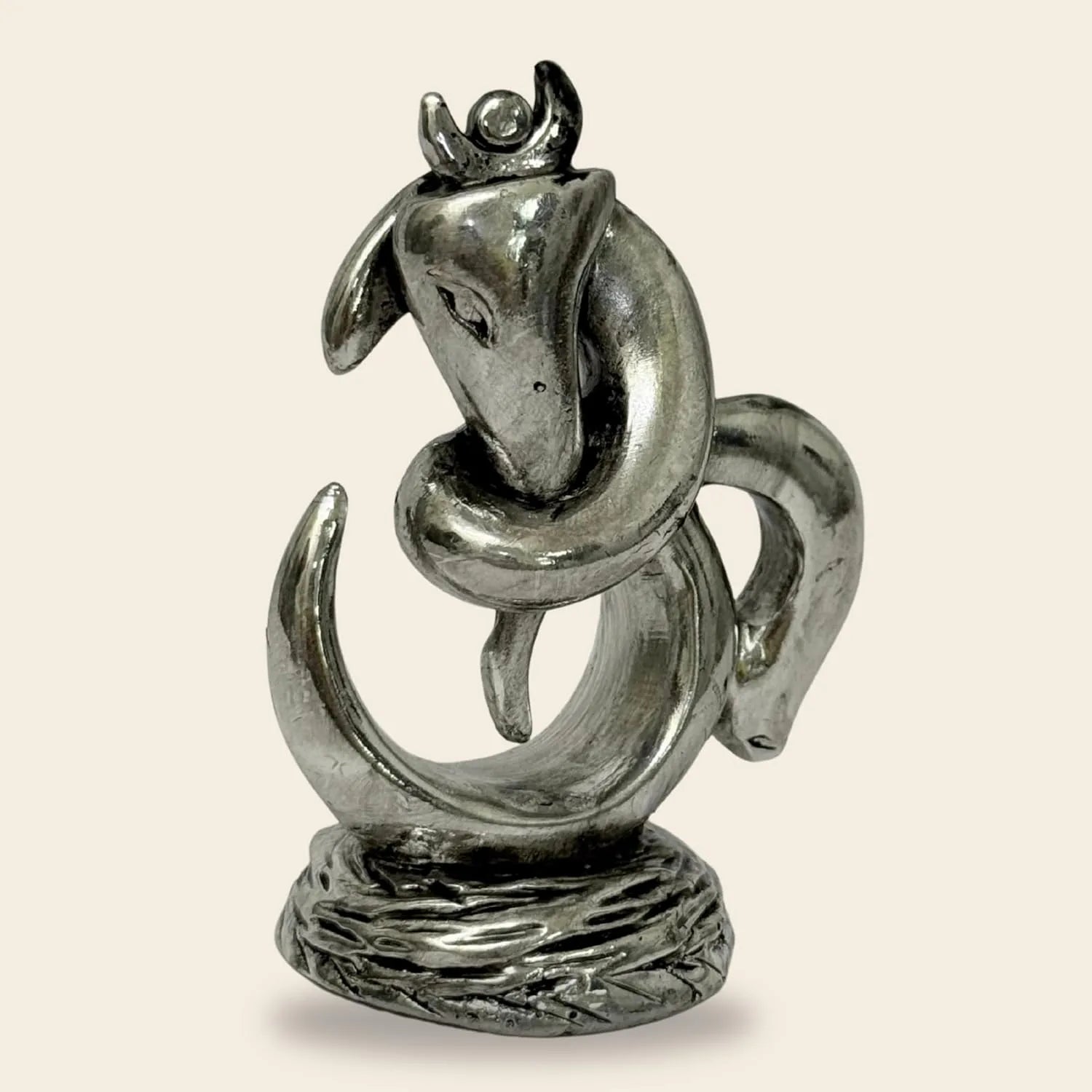 Ganesha Premium Silver-Plated Idol with OM Secondary image