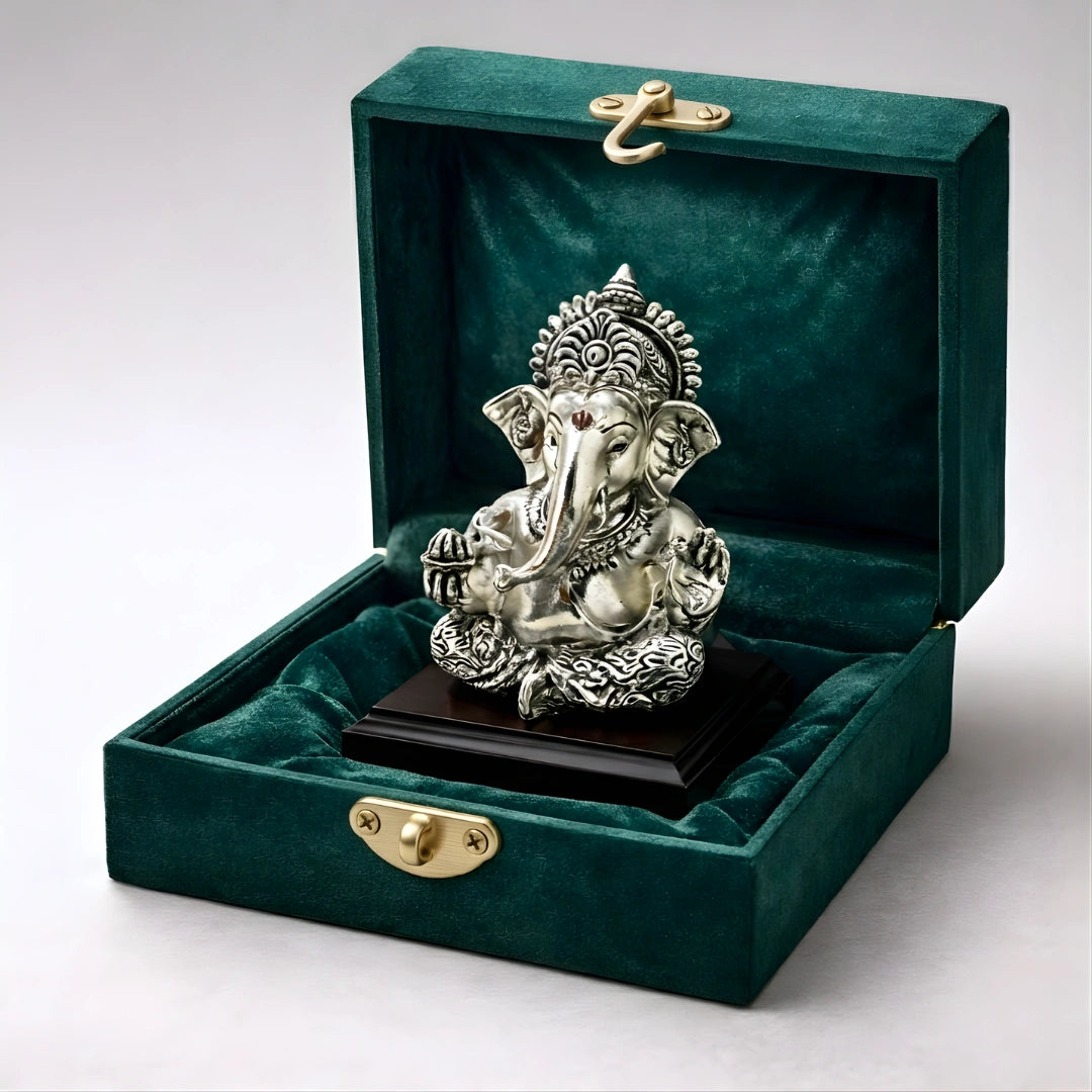 Ganesha Silver-Plated Idol | Standard (3.7") Main image