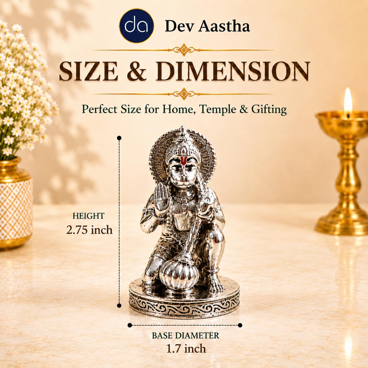 Hanuman Silver-Plated Idol Secondary image