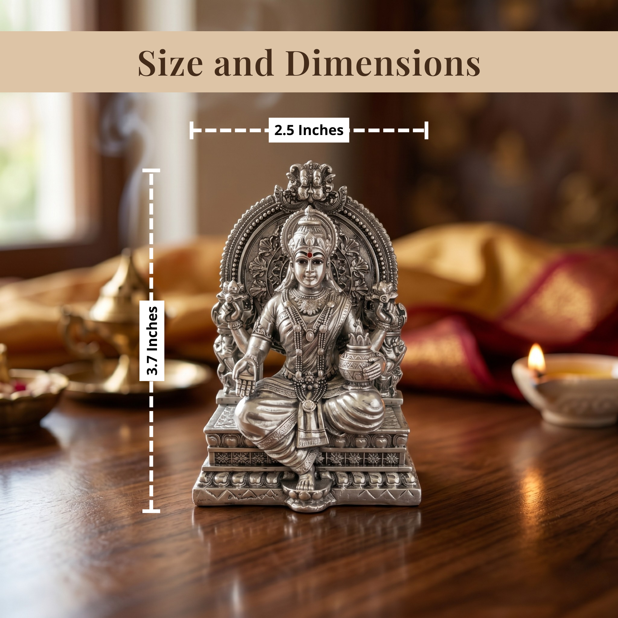 Lakshmi Silver-Plated Idol (3.7") Secondary image